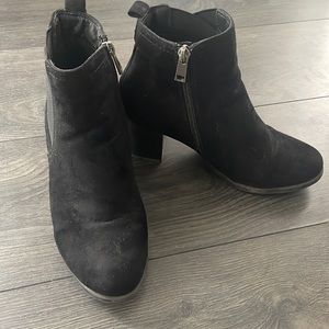 Black velvet booties